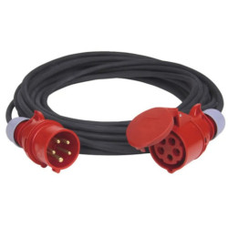 Prelungitor Trifazic De Exterior Pce 20m 32a, 5x4 Mm², Negru, Cablu Cauciuc